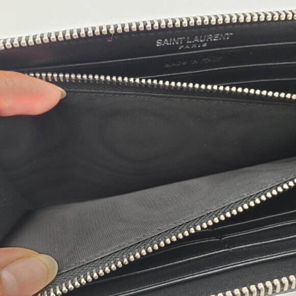 YSL Yves Saint Laurent Zippy Black Wallet 340-102325 - Picture 12 of 14